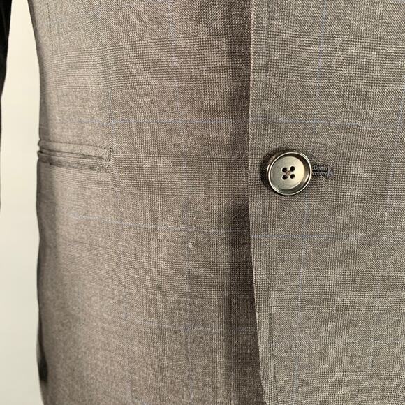 BAND OF OUTSIDERS Size 38 Regular Charcoal Grey Blue Glenplaid Wool Suit - Picture 7 of 11